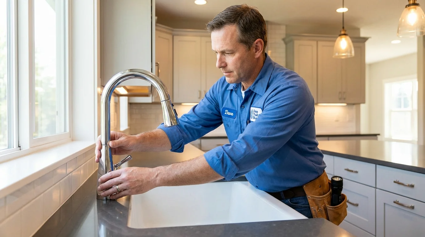 Kitchen faucet installation by Johns Plumbing LLC in Brookside